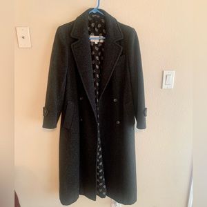 Vintage Evan Picone Charcoal Gray Long Wool Coat, Size 6